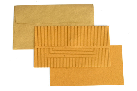 Art Deco (Stripes) Gift Envelope with Card, Set of 6, 7x4 each