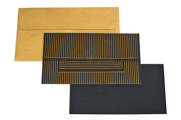 Art Deco (Stripes) Gift Envelope with Card, Set of 6, 7x4 each