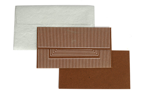 Art Deco (Stripes) Gift Envelope with Card, Set of 6, 7x4 each