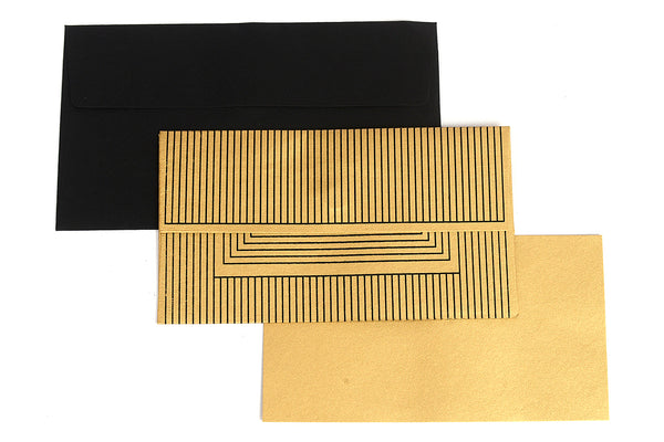 Art Deco (Stripes) Gift Envelope with Card, Set of 6, 7x4 each