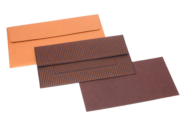Art Deco (Stripes) Gift Envelope with Card, Set of 6, 7x4 each