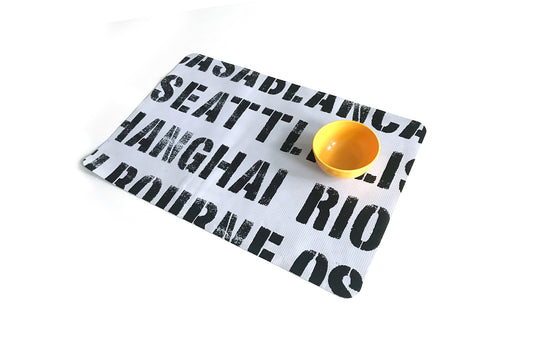 Double Sided Stencil Printed Vinyl Placemats Set Of 6 Online