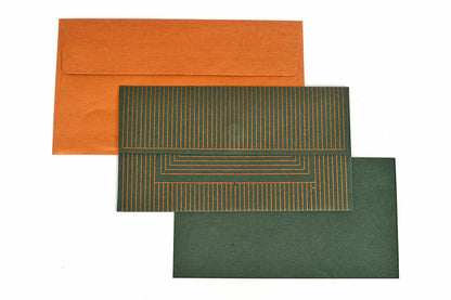 Art Deco (Stripes) Gift Envelope with Card, Set of 6, 7x4 each